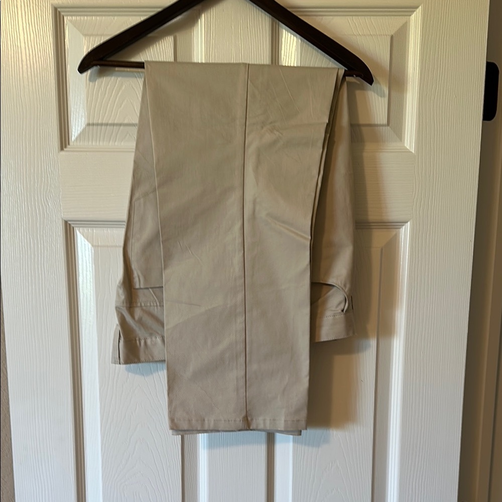 Alfani Tan Chinos Flat Front Versatile Wear